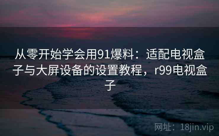 从零开始学会用91爆料：适配电视盒子与大屏设备的设置教程，r99电视盒子