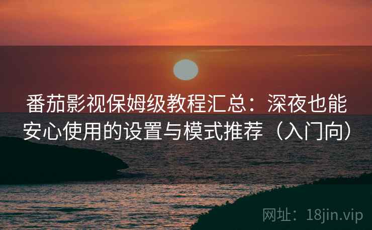 番茄影视保姆级教程汇总：深夜也能安心使用的设置与模式推荐（入门向）