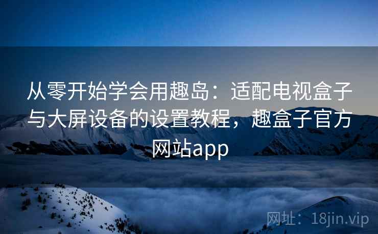 从零开始学会用趣岛：适配电视盒子与大屏设备的设置教程，趣盒子官方网站app