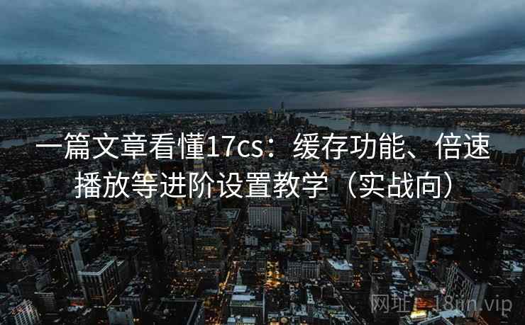 一篇文章看懂17cs：缓存功能、倍速播放等进阶设置教学（实战向）