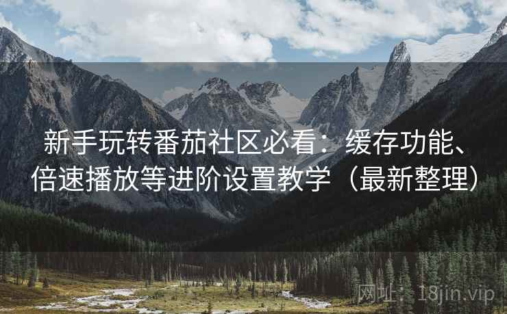 新手玩转番茄社区必看：缓存功能、倍速播放等进阶设置教学（最新整理）